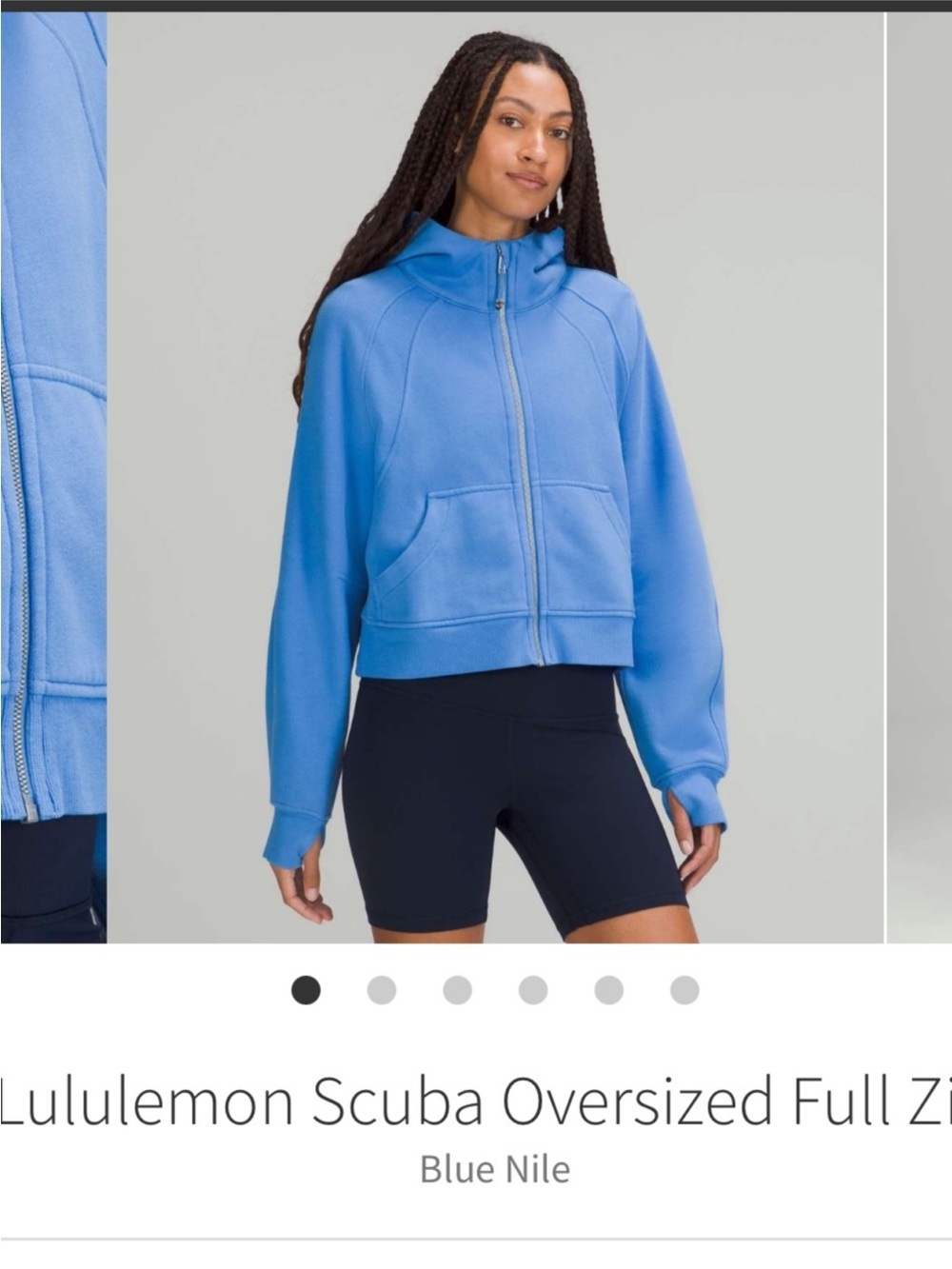 Lululemon Scuba Oversized Full Zip Blue Nile Sz XS/S